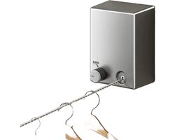 Flipflop Club® Waslijn In- en uittrekbaar | max. 4,2 meter | Stevig Waslijndraad – Wasdraad – Uittrekbare waslijn – Alternatief voor wasrek / compact wanddroogrek – Ruimtebesparend – Klein droogrek - Met of zonder boren - ideaal voor Studentenkamer