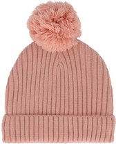 Bonnet Bébé - Côtelé + Pompon - 1-2 ans - Rose Clair