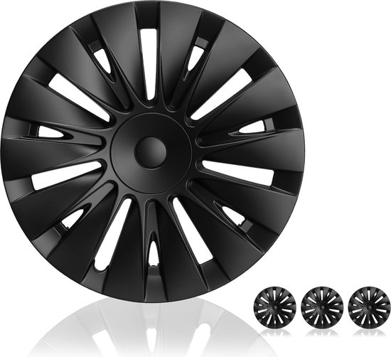 Enjoliveurs sur mesure pour Tesla Model Y - 19 pouces - Lame - Noir mat - 4 pièces