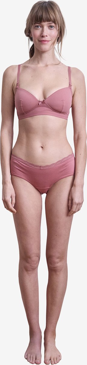 Vertbaudet Beha - borstvoeding - gewatteerde - wit - roze
