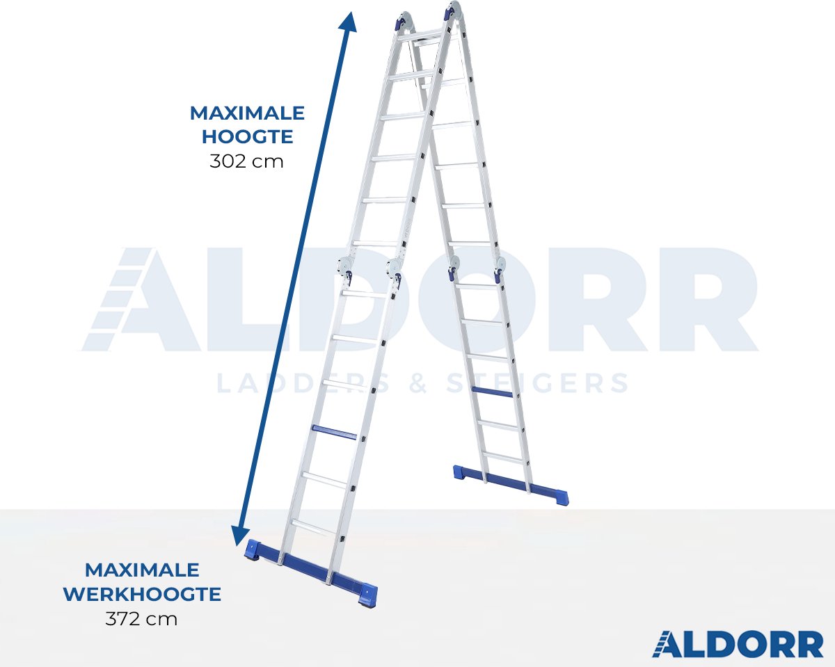ALDORR Home - Vouwladder Aluminium 4 x 6 treden zonder platform - 3,10 meter – foto 2