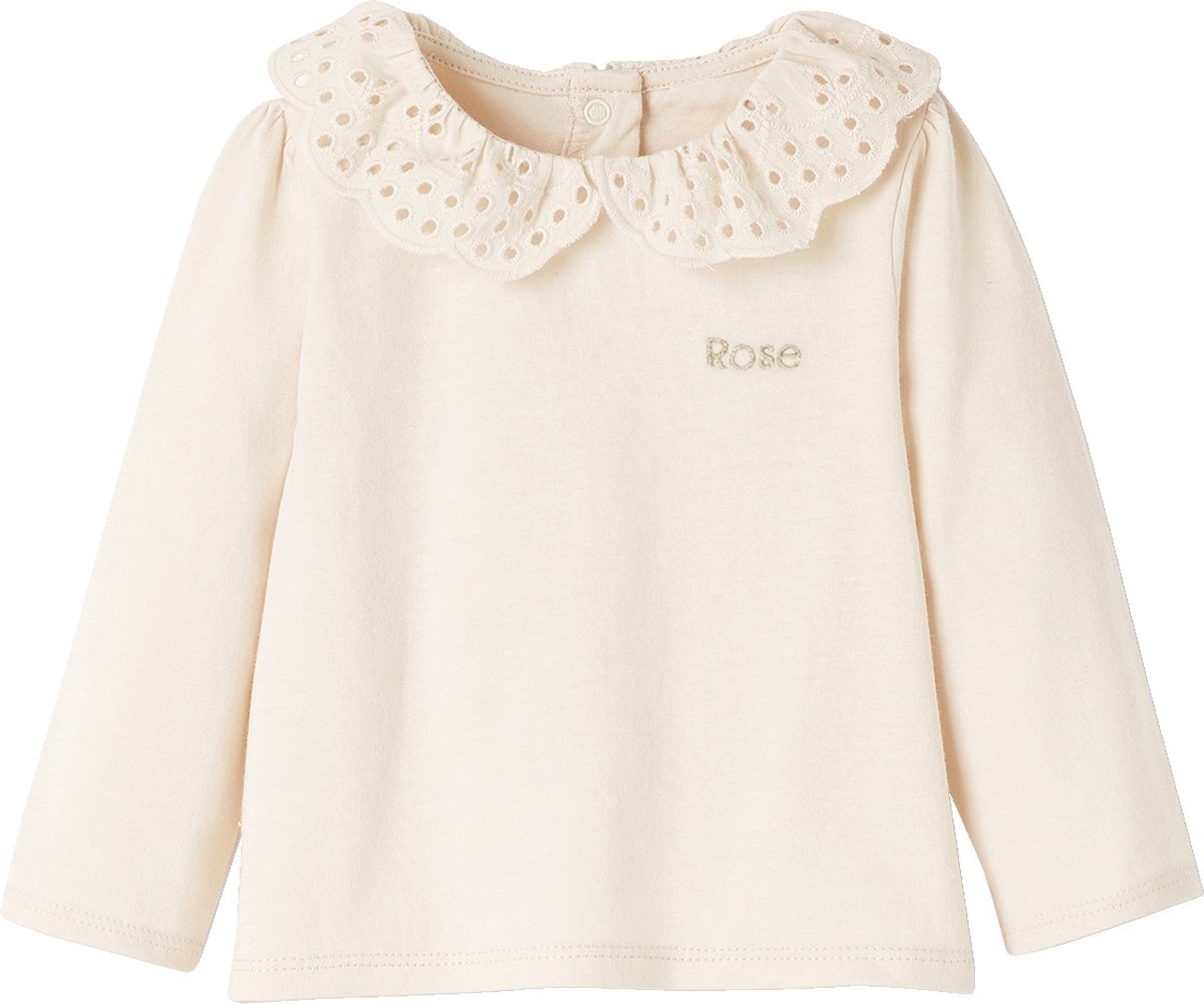Vertbaudet Baby T-shirt met geborduurde kraag en lange mouwen