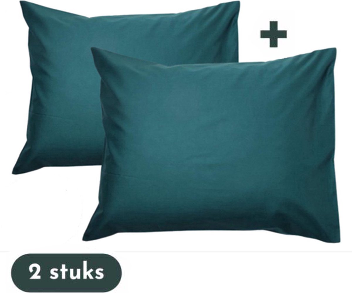 Zavelo Kussenslopen 60x70cm Petrol - Set van 2 Stuks - 100% Katoen - Hoogwaardige Hotelkwaliteit - Hotelsluiting