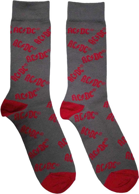 AC/DC - Logo Pattern Sokken - EU 39-45 - Grijs | bol