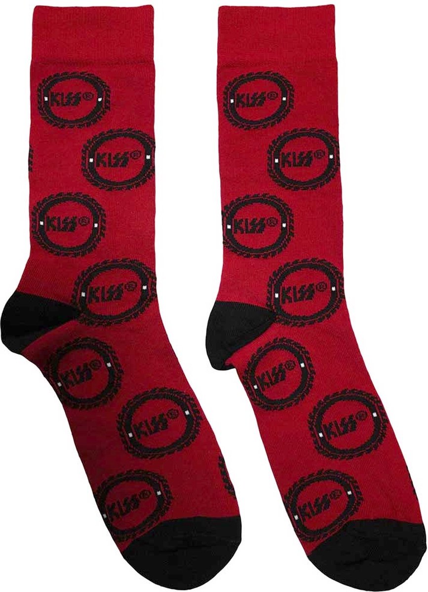 Kiss - Buzzsaw Logo Pattern Sokken - EU 39-45 - Rood