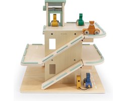 Trixie Houten Garage met accessoires - Educatief speelgoed - Houten speelgoed - Pretend play - Motoriek