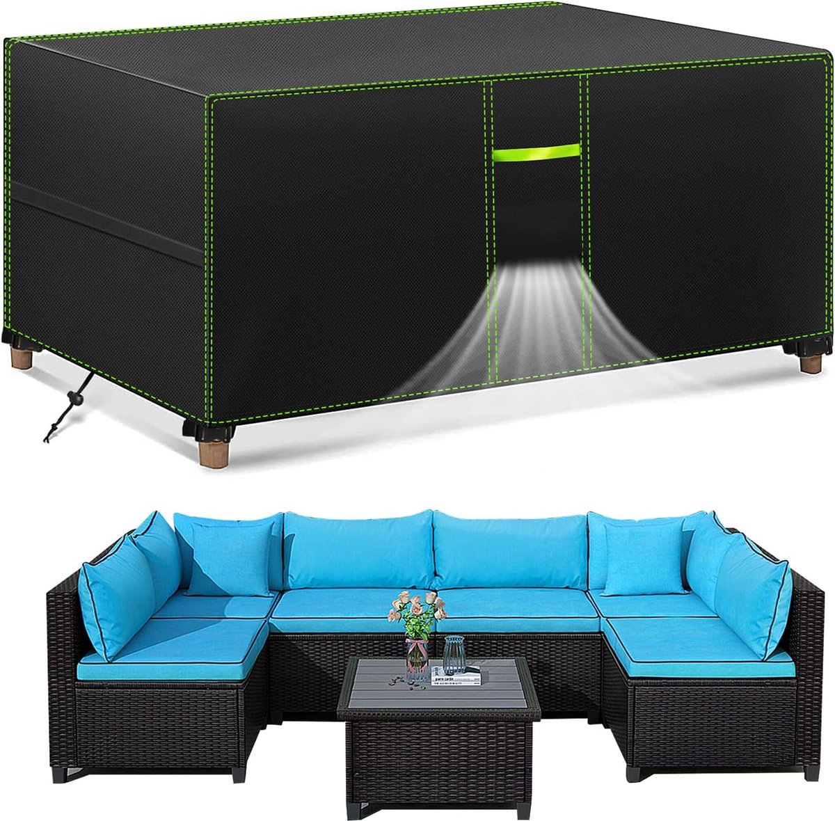 Housse Salon De Jardin 90x90x90cm - Imperméable, Anti-UV, 420D Oxford Protection Robuste Pour Mobilier Exterieur Sac De Rangement Inclus 91905079