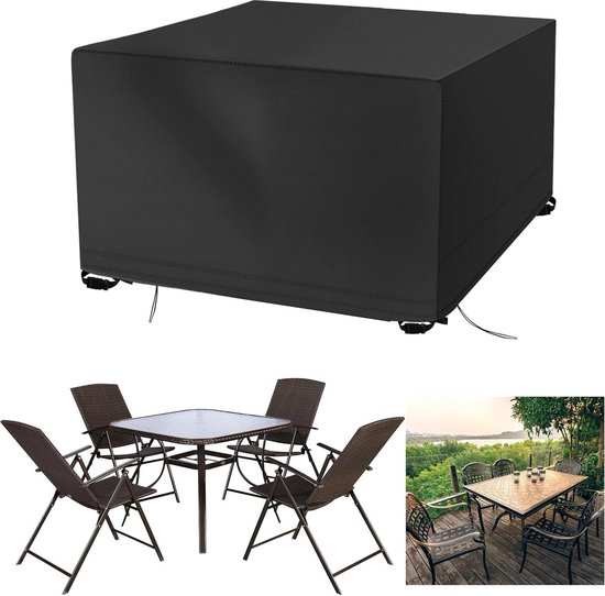 Jianghu Art Tuinmeubelen regenbestendige hoes 170 x 130 x 100 cm outdoor rotan terrastafelhoes zwaar belastbare Oxford-stof, winddicht met stofdicht, anti-UV tuinmeubelhoezen