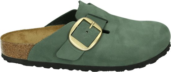 Birkenstock BOSTON BIG BUCKLE NUBUK Dames Slippers Kleur Groen birkenstock-boston-big-buckle-nubuk-dames-slippers-kleur-groen