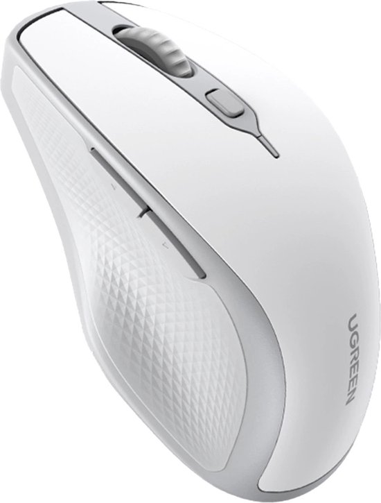 Ugreen - MU101 - ergonomische draadloze muis Bluetooth / 2,4 GHz - wit
