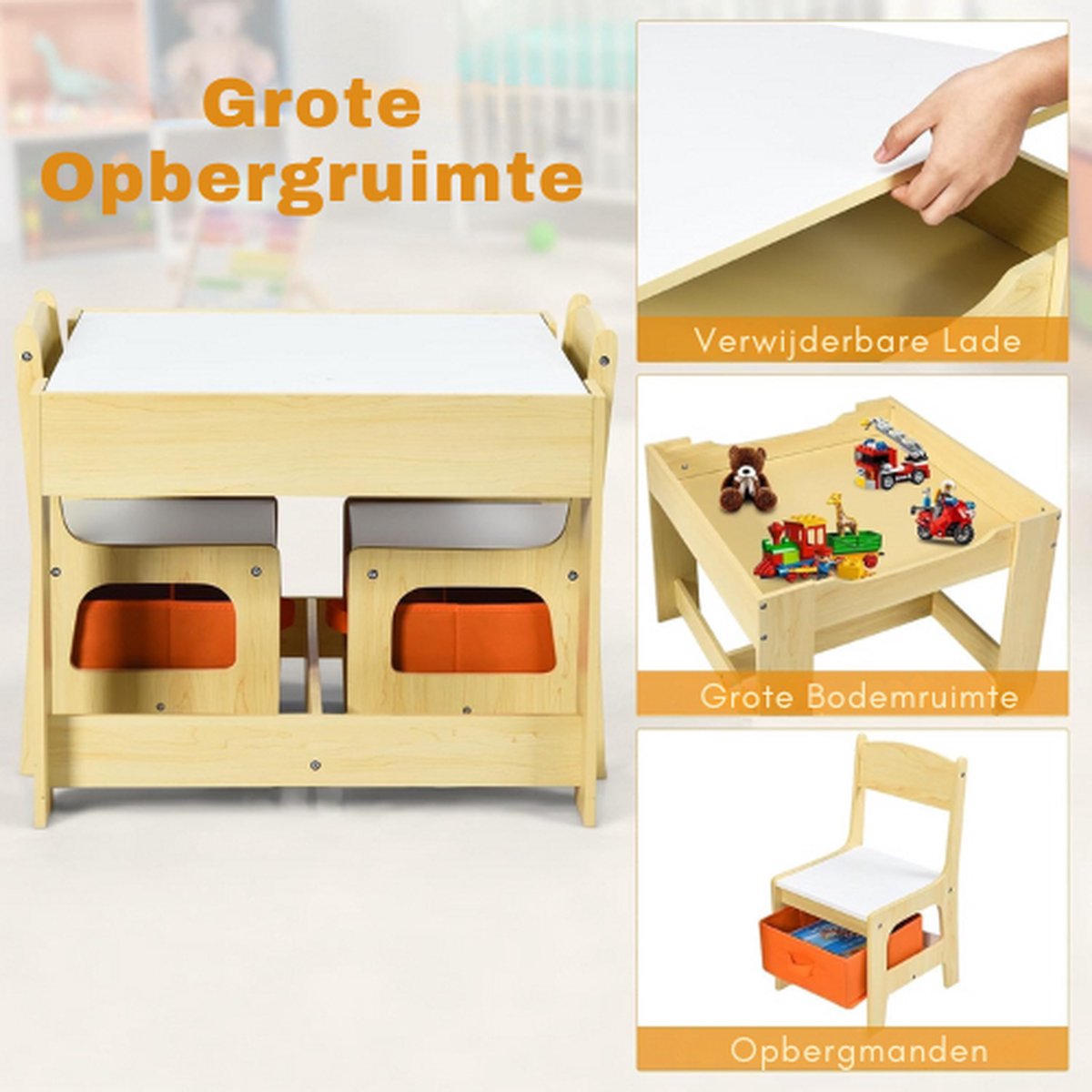GOPLUS Table Enfant avec 4 Chaises-Hauteurs Réglables avec Plateau à Graffitis-Table de Dessin pour Enfants 2 Ans ,Rose - Puériculture & Eveil bébé
