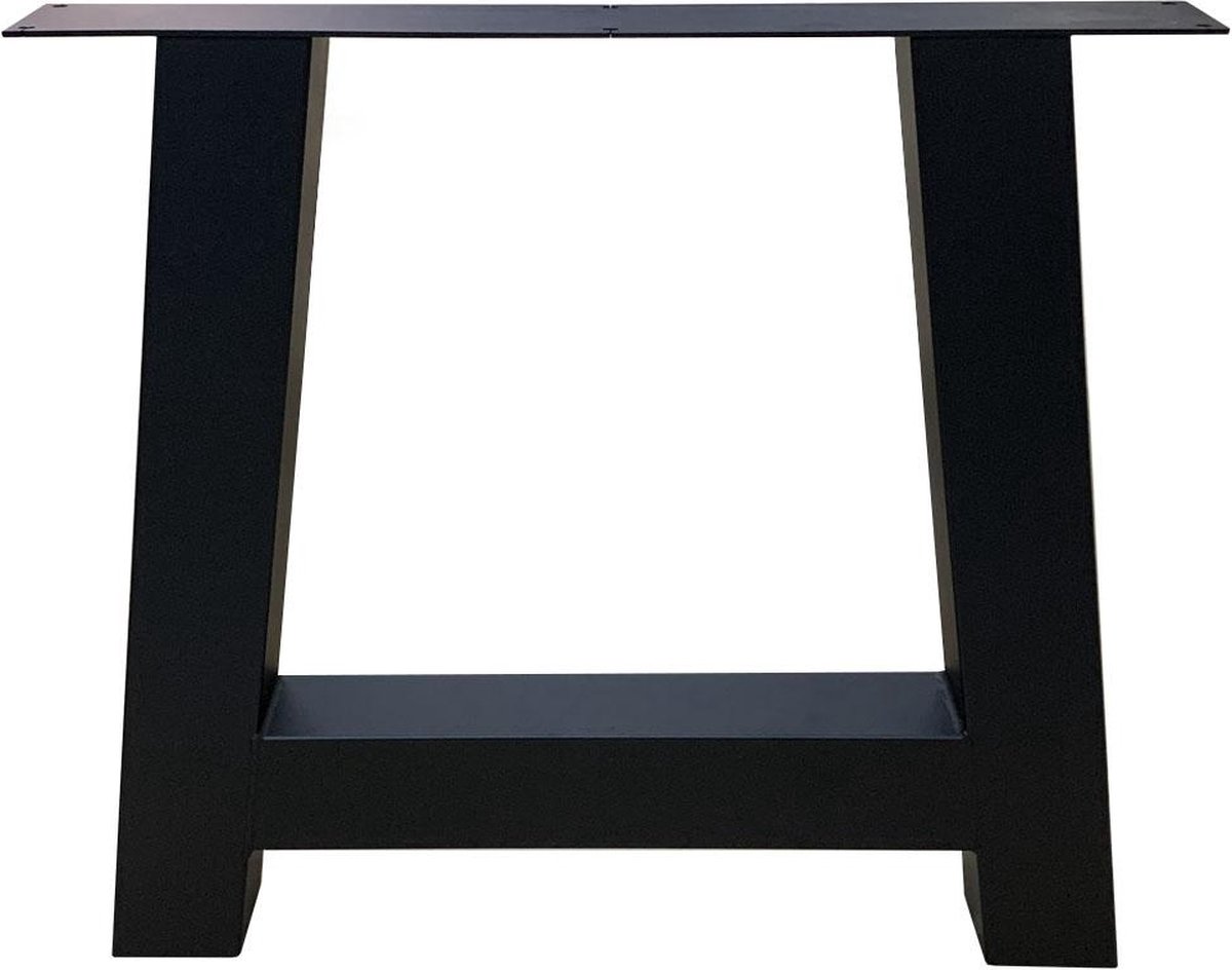 Furniture Legs Europe Stalen A tafelpoot 75 bij 10 cm en hoogte 72 cm zwart (10 x 10 cm) - Set van 2 stuks