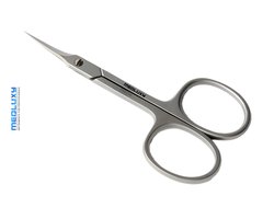 MEDLUXY® - Ciseaux à cuticules (ciseaux pour la peau et la peau) - Courbés - Pointu / Pointe acérée - 10 cm - (Coupe-cuticules, Coupe-cuticules, élimination des cuticules)