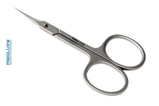 MEDLUXY® - Ciseaux à cuticules (ciseaux pour la peau et la peau) - Courbés - Pointu / Pointe acérée - 10 cm - (Coupe-cuticules, Coupe-cuticules, élimination des cuticules)
