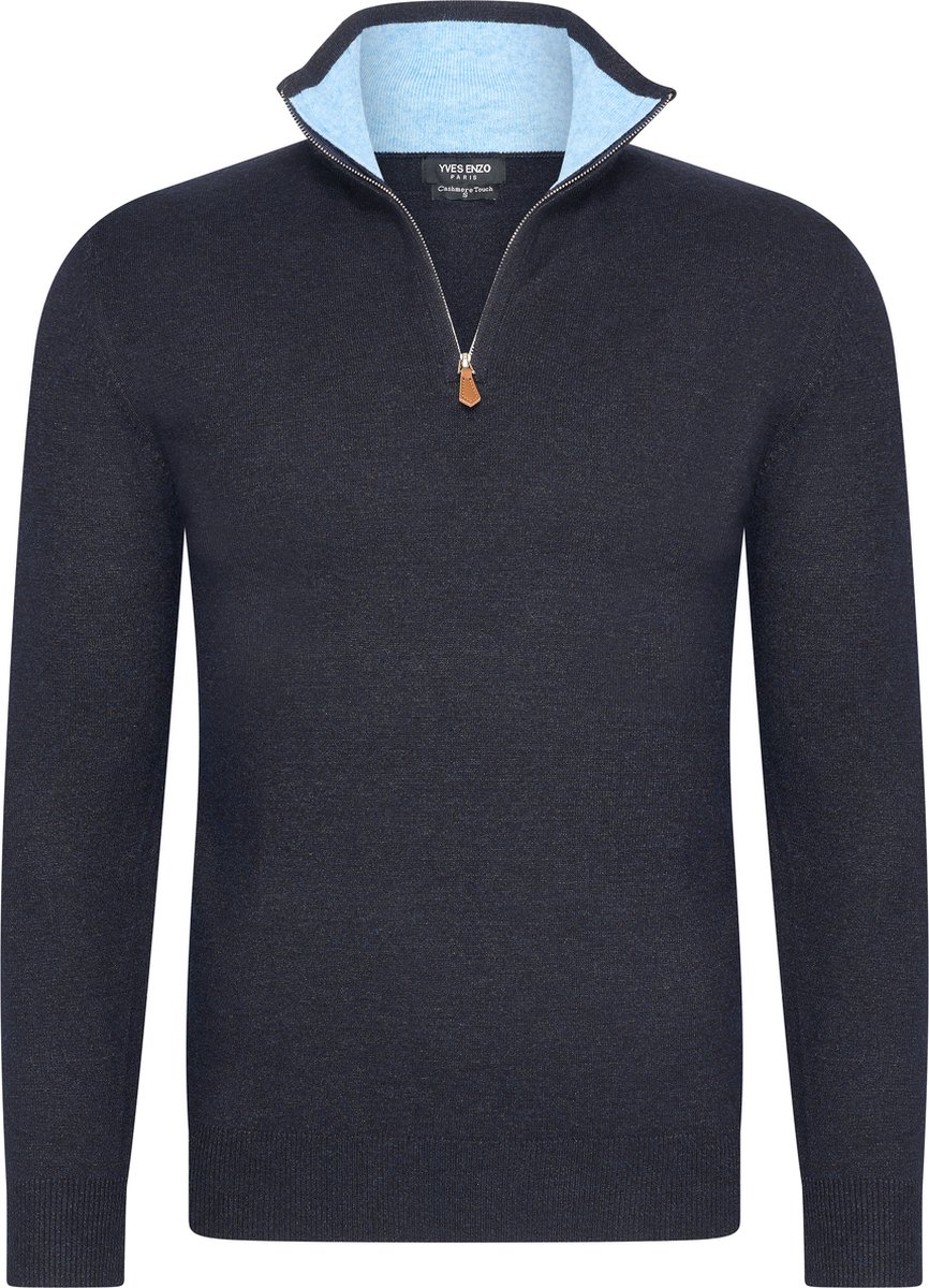 Heren trui Cashmere touch Schipperstrui met rits Coltrui Heren