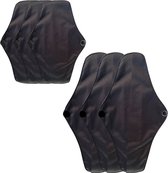 Bol.com Herbruikbaar maandverband zwart - bamboe - wasbaar - set van 6 aanbieding