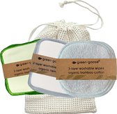 Herbruikbare Bamboo Wattenschijfjes incl. Wasnetje - Wasbare Wattenschijfjes - Reinigings Doekjes - Wasbare Make up Pads - Met GRATIS bewaartasje - Duurzaam - 6x Roze & 6x Blauw