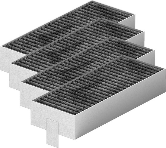 AllSpares CleanAir Koolstoffilter (4st.) voor kookplaten geschikt voor Bosch Siemens 17004796 / Bosch HEZ9VRUD0 / Siemens HZ9VRCR0 en Neff 17004806 / Z821VR0 (194x75x34mm)