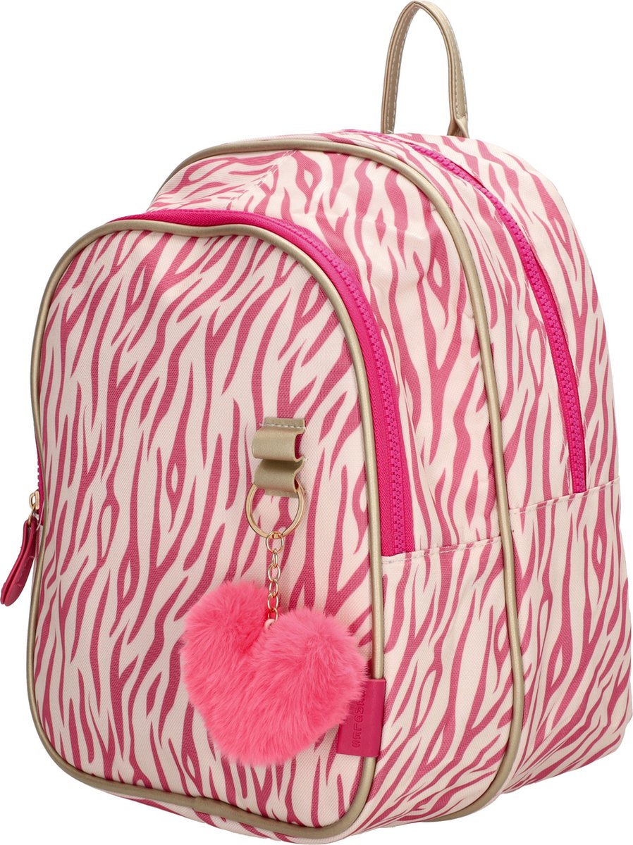Beagles Originals Kids Rugzak - 10" Tablet vak - Kinderrugtas - Roze Zebra strepen - Geisoleerd Lunch Vak - 3-6 Jaar - Roze zebra