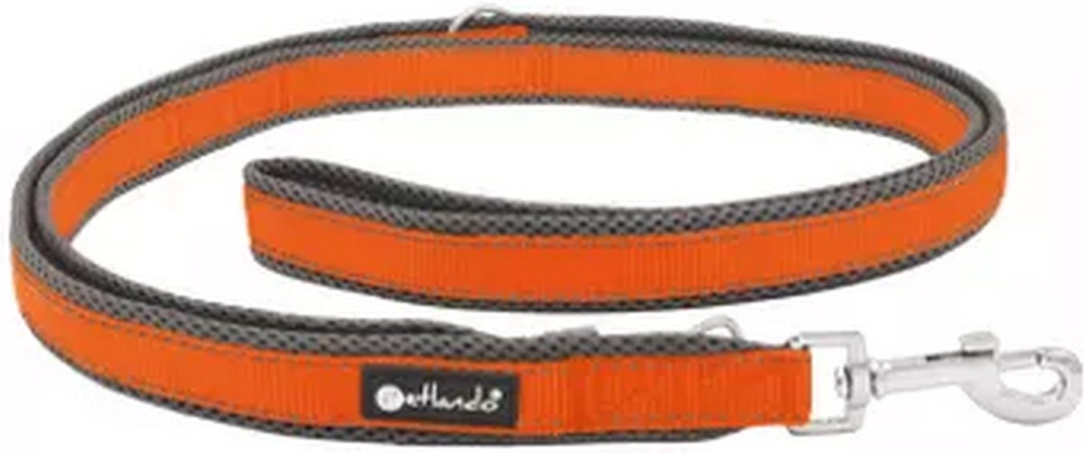 Petlando Dressuurlijn Outdoor oranje - verstelbare hondenlijn maat S - 230 cm x 1.5 cm
