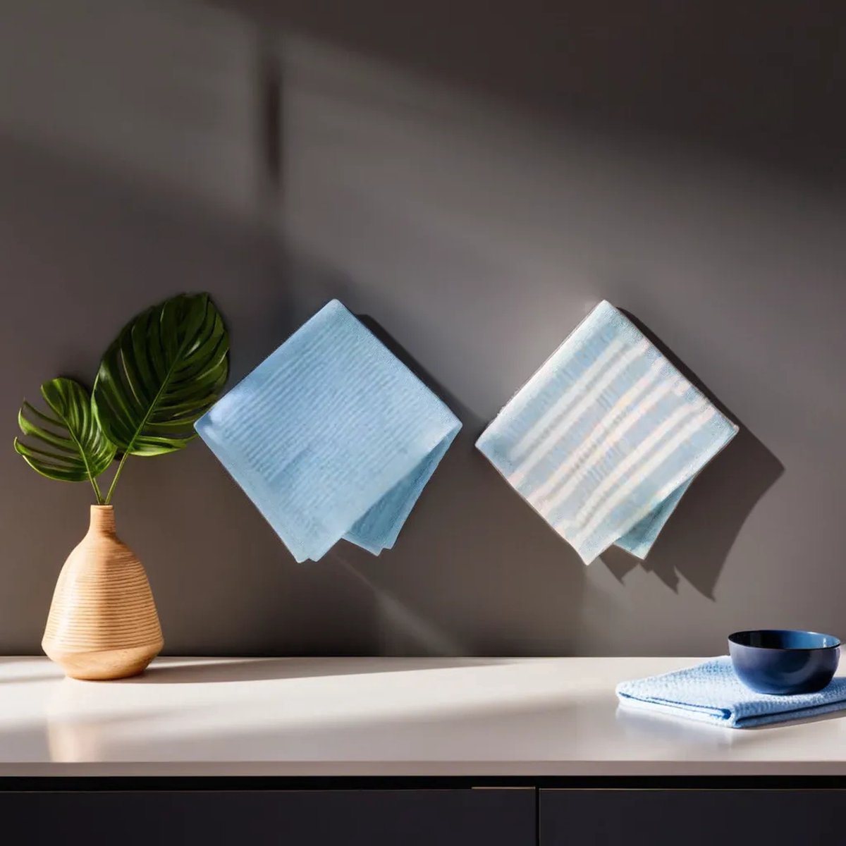 Goedkoopste ZD Trading - Luxe vaatdoek - Schoonmaak - 2 stuks - Vaatdoek - Formaat 30 x 30 cm - Blauw