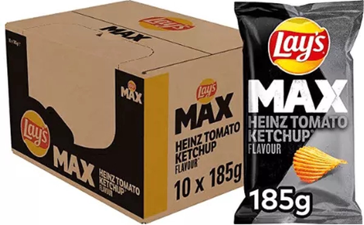 Lay's Max Heinz Tomaten Ketchup - chips - 10 x 185 gram