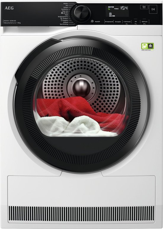 AEG TR868B4B 8000 serie AbsoluteCare - Wasdroger warmtepomp - 10% zuinger dan energielabel A+++ - 8 kg