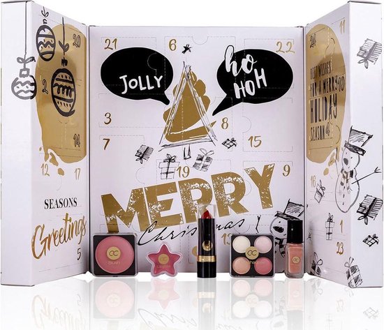 Foto: Adventskalender beauty dames 2024 24 verrassingen make up cadeaupakket adventkalender volwassenen kerstcadeau kerstpakket vrouw