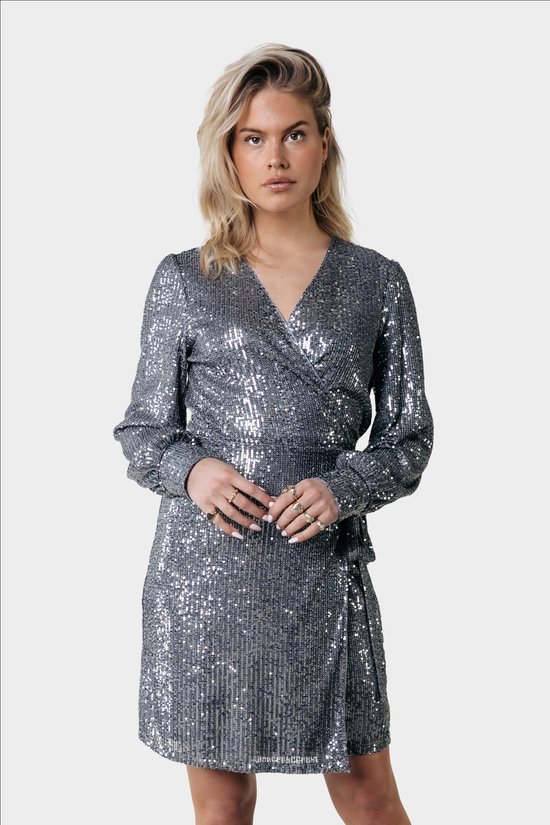 Colourful Rebel Xita Sequins Wrap Dress - M
