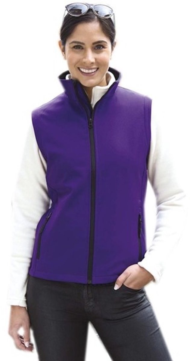 Softshell casual bodywarmer paars voor dames - Outdoorkleding wandelen/zeilen - Mouwloze vesten M