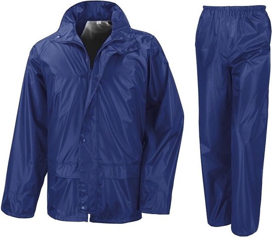 Foto: Regenpak winddicht kobalt blauw voor meisjes regenjas regenbroek regenkleding voor kinderen 122 128