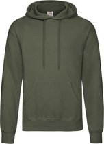 Fruit of the Loom Sweater - met capuchon - olijfgroen - volwassenen - Hoodie L
