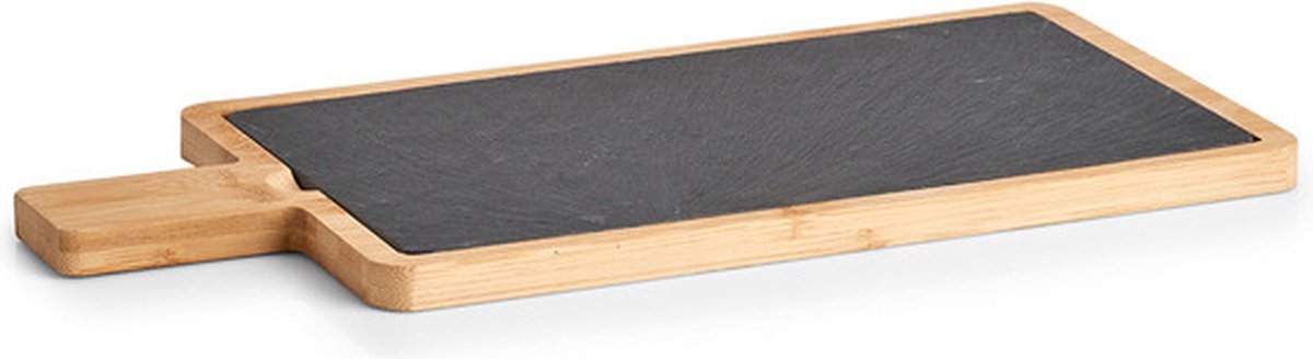 Zeller Present 24510 keukensnijplank Rechthoekig Bamboo, Slate Antraciet, Natuurlijk