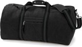Canvas weekendtas/reistas zwart 45 liter - Vintage reistassen/weekendtassen - Tassen voor dames/heren/volwassenen