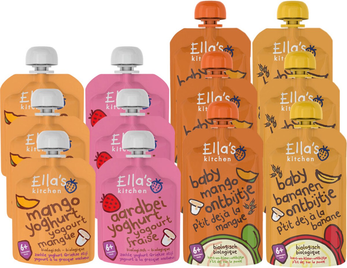 Goedkoopste Ella's kitchen Ontbijtjes en Yoghurtjes Pakket - 12 stuks