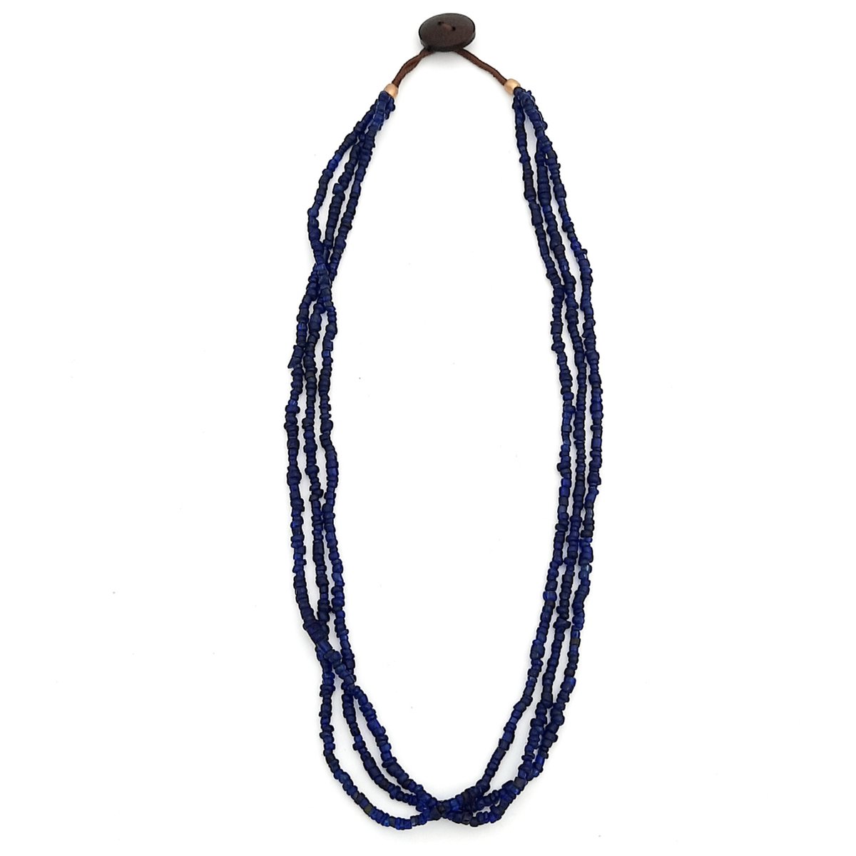 Koperberg | Collier | Bonda | Blauw - oude Bonda-glaskralen, 3 snoertjes, nachtblauw