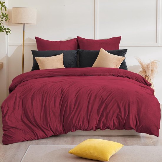 Beqnat Winter Flanel beddengoed, 220 x 240 cm, 3-delig, warm, pluizig