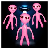 Relaxdays 3x opblaasbare alien opblaas alien marsmannetje party deco waterspeelgoed