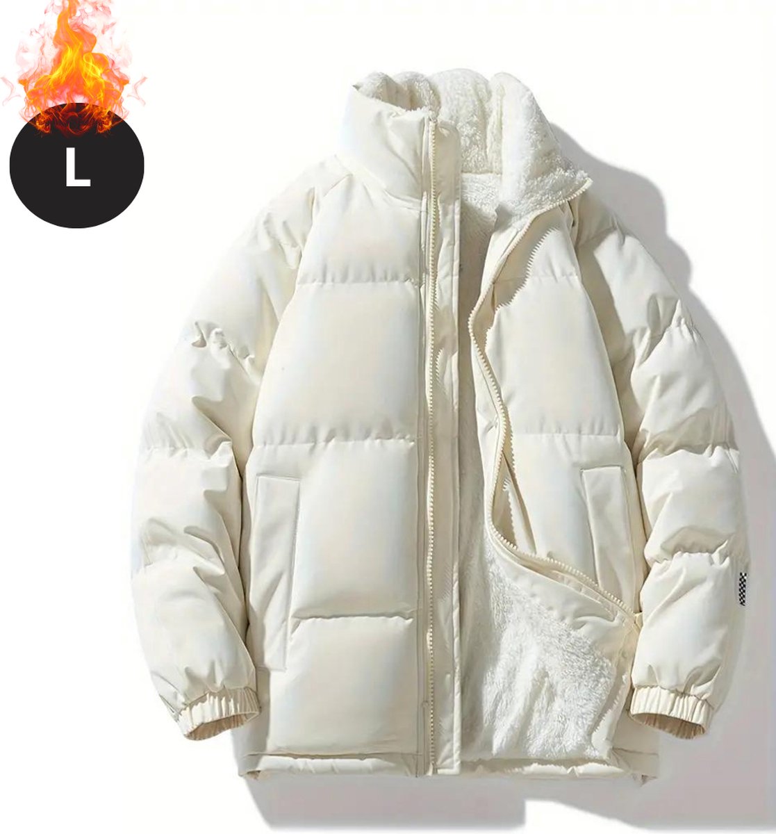 Nivard Winterjas Parka Heren Winter Pufferjas Volwassen Stijlvol Gewatteerde Jas Abrikoos