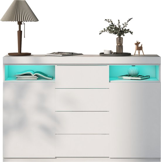 SoBuy FSB46-W Dressoir - Opbergkast - Buffetkast - Multifunctionele SoBuy FSB46-W Dressoir - Opbergkast - Buffetkast - Multifunctionele