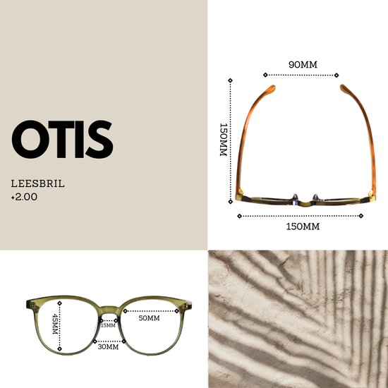 Lunettes de lecture Montour - OTIS - plus 2.00 - Modèle rond - Vert - Femme - Homme - Unisexe