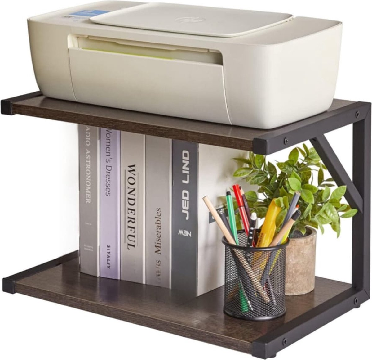 mobiele boekenplank met wielen, bureau-organizer, kantoorplank