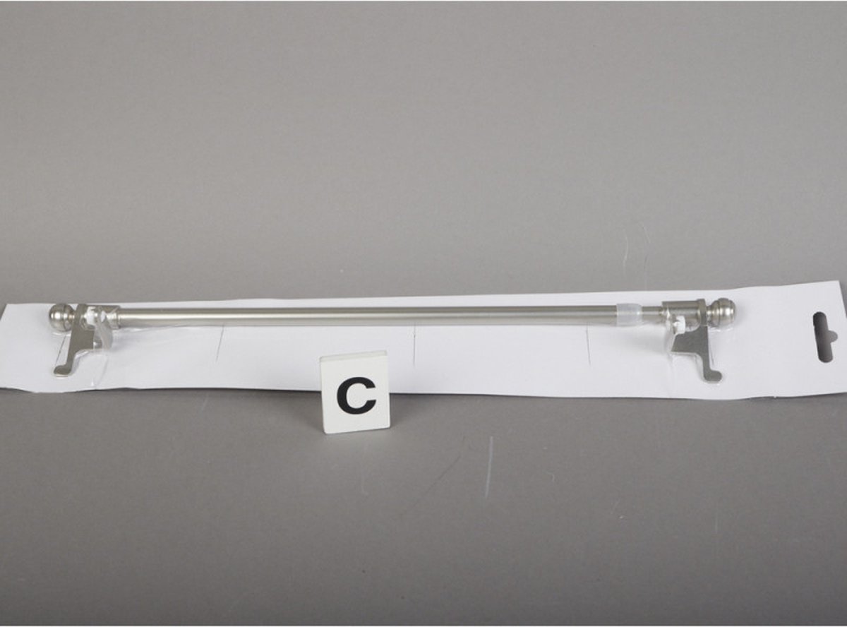 Gifi Diffusion - Uitschuifbare gordijnroede - Zilvergrijs - metaal - 30-50 cm