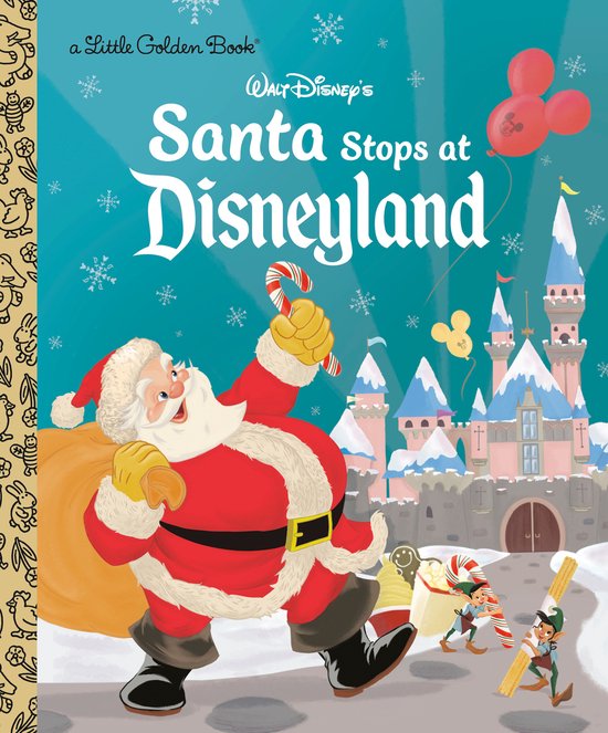 Little Golden Book- Santa Stops at Disneyland (Disney Classic)
