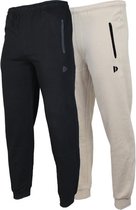 2-Pack Donnay - Joggingbroek met elastiek (Jack) - Sportbroek - Heren - Black/Sand (598) - maat XL