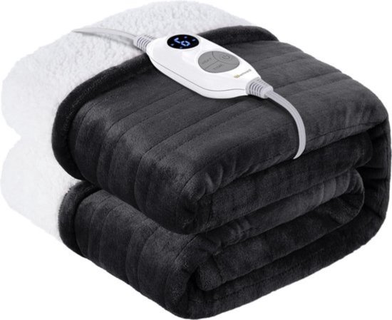 Draadloos Warmtedeken – Elektrisch Infrarood Deken – Oplaadbaar – Fibromylagie – Infraroodtherapie – Comfortabel – Wasmachinebestendig – 180x130 CM – Zwart