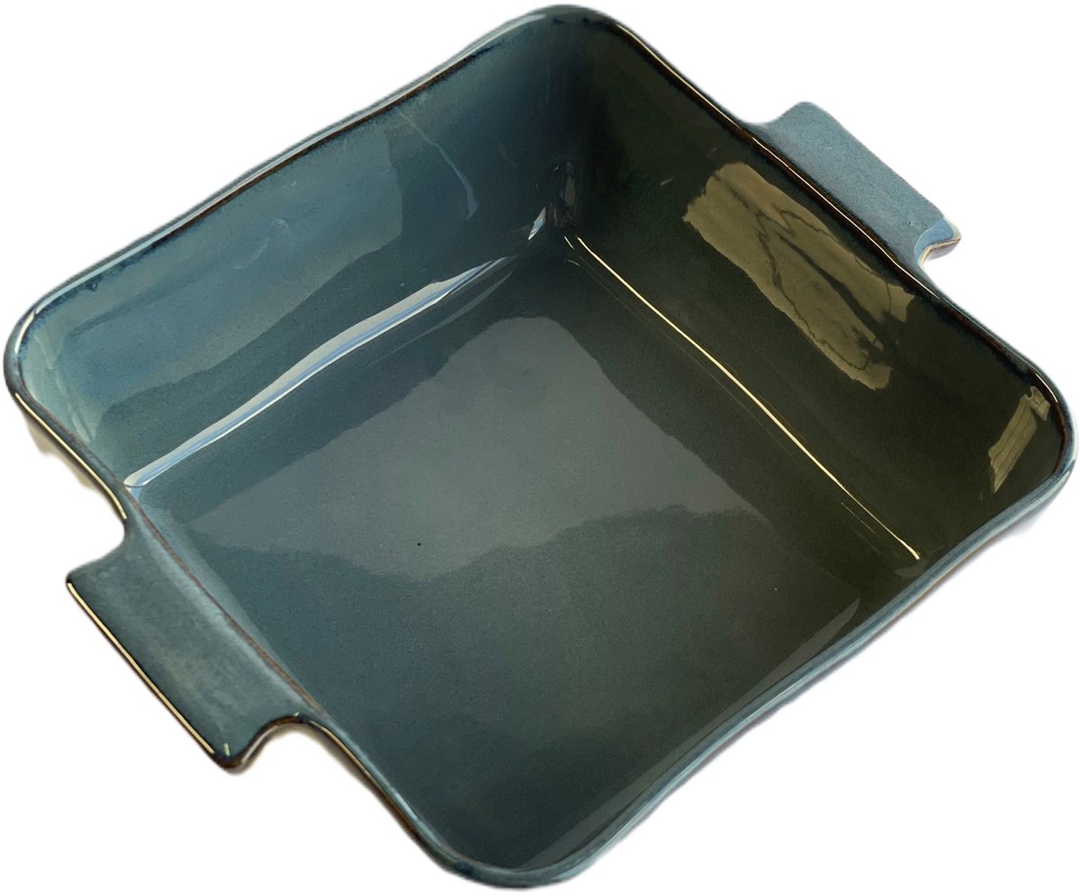 Gresnovo - ovenschaal - vierkant - 25x25cm - grijsblauw - Portugal - ovenschalen - inhoud 2 liter