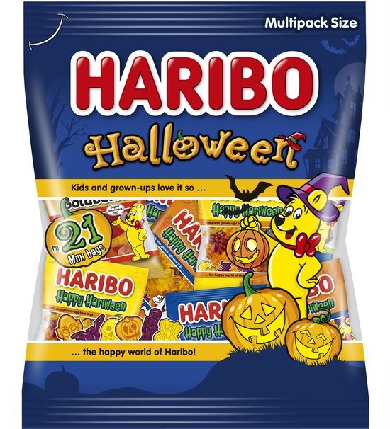 Haribo Halloween mini's - snoep - zak met 21 uitdeelzakjes à 250g