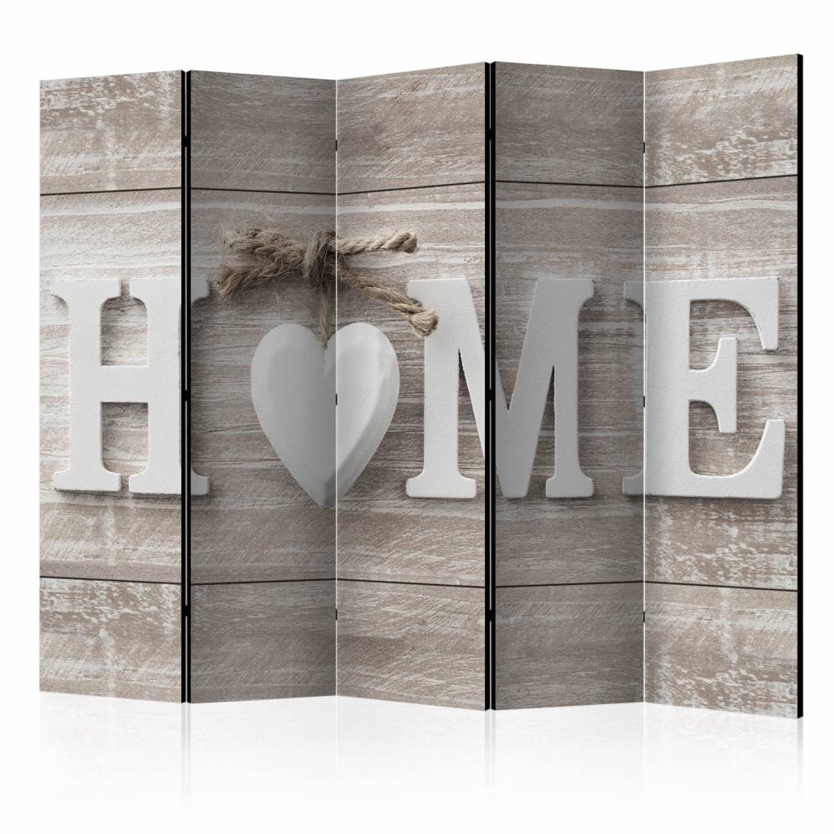 Vouwscherm / Kamerscherm - Home en hart 225x172cm , gemonteerd geleverd, dubbelzijdig geprint