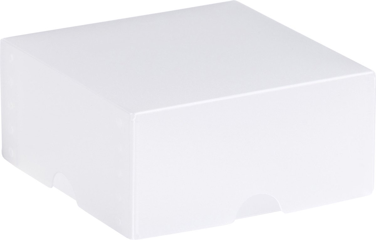 Cadeauverpakking klein vierkant, doos deksel, traktatie, 8x8x4cm WIT (10 stuks)